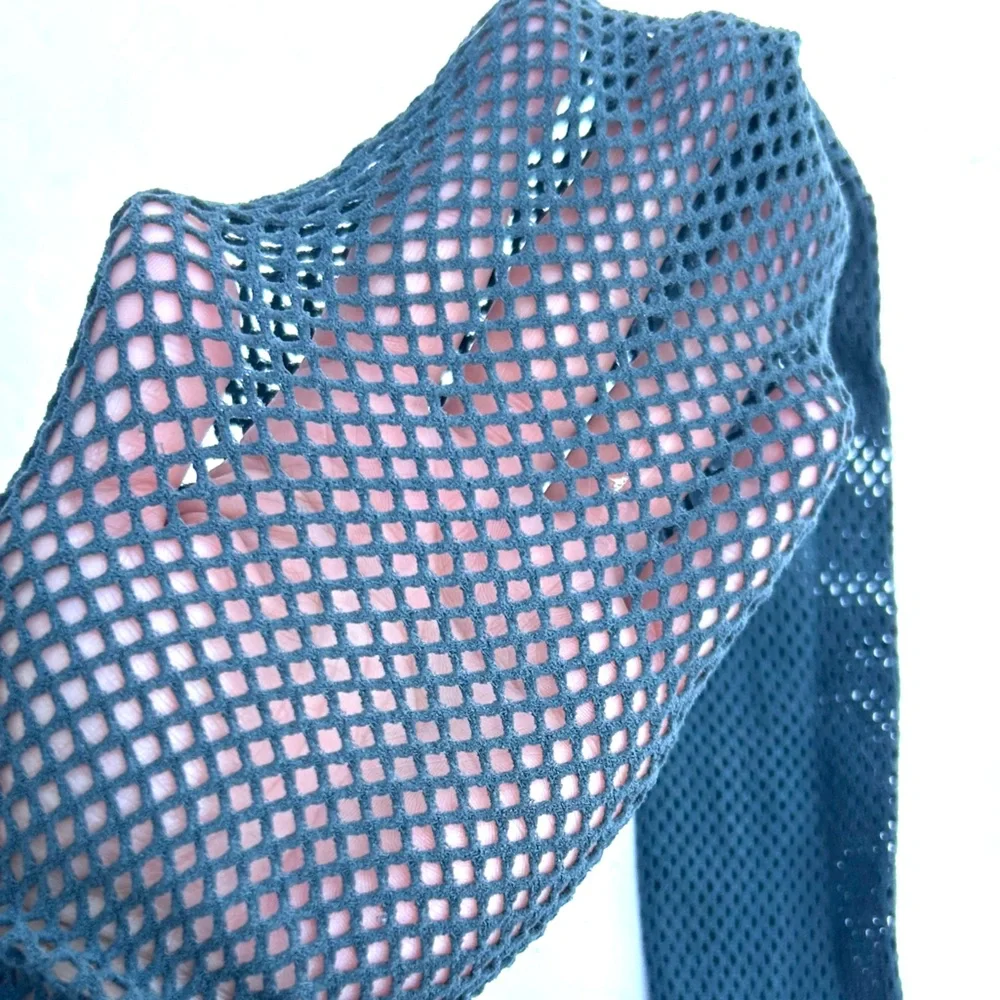 Grey Fishnet Tights OS